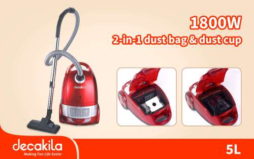 ASPIRATEUR DECAKILA 5L 1800W Rouge - CEVC007R
