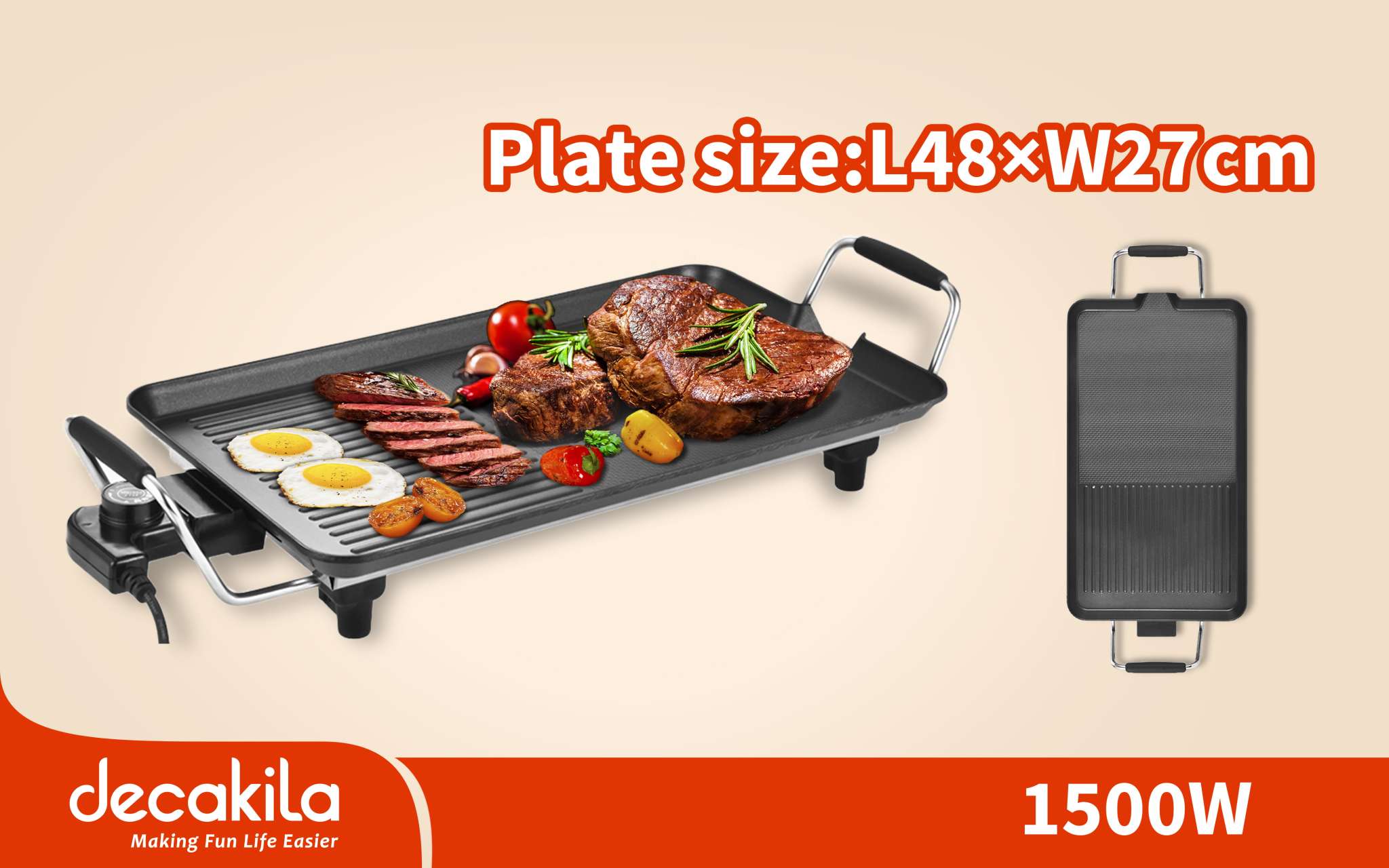 Plancha électrique DECAKILA 1360W – KEEC055B