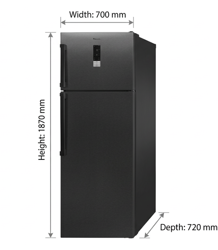 REFRIGERATEUR COMBINE 60CM DARK INOX 373L FOCUS