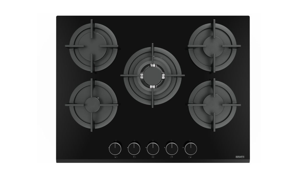 Plaque de cuisson Infinity H7010P30B — PLAQUE DE CUISSON EN VERRE 70 5 FEUX INFINITY