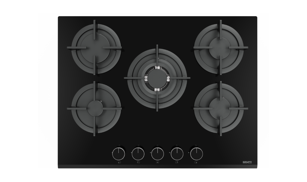 Plaque de cuisson Infinity H7010P30B — PLAQUE DE CUISSON EN VERRE 70 5 FEUX INFINITY