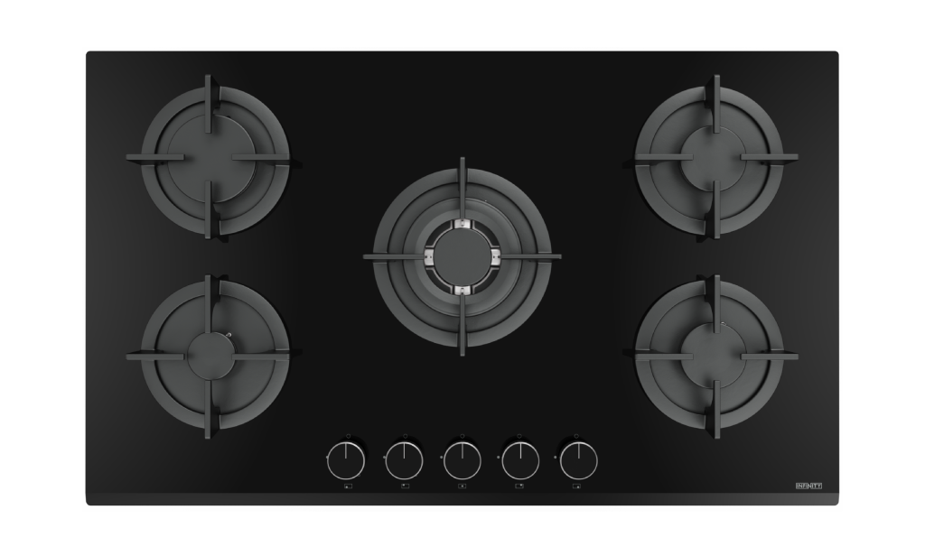 Plaque de cuisson Infinity H9028P30B — PLAQUE DE CUISSON EN VERRE 90 5 FEUX INFINITY