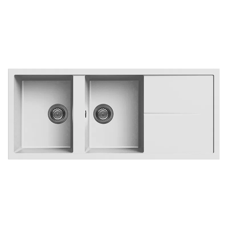 Évier Focus FILO116W Granitek 116 cm 2 bacs Blanc