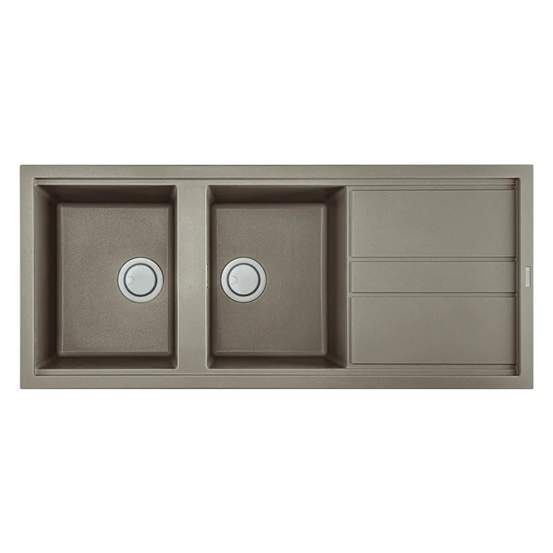 Évier Focus SMART116A Granitek 116 cm 2 bacs Grège