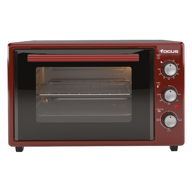 Mini four Focus F.35R – 35 L – 50,5 cm – 1800 W – 4 fonctions – Rouge