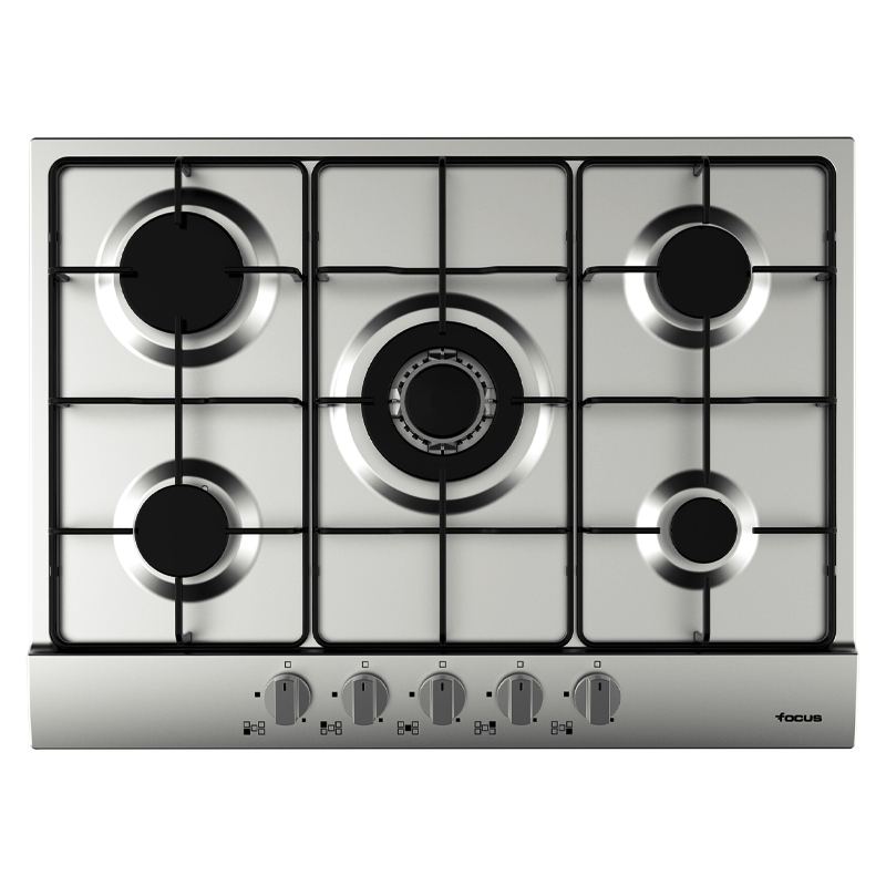 Plaque de cuisson Focus F.407X gaz 5 feux 70 cm inox