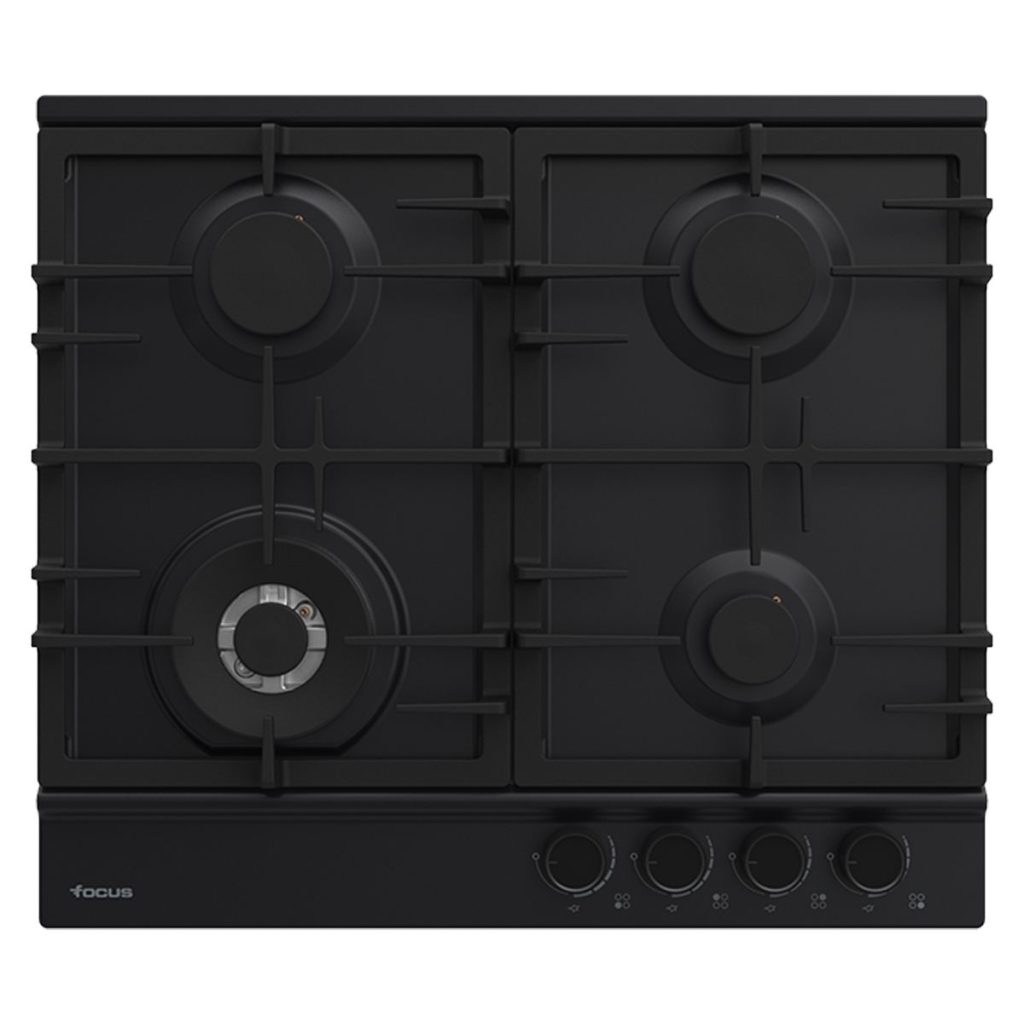 Plaque de cuisson Focus F.8004BS gaz 4 feux 60 cm noir