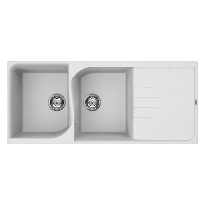 Évier Focus F116W Granitek 116 cm 2 bacs Blanc