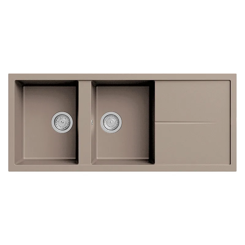 Évier Focus FILO116A Granitek 116 cm 2 bacs Grège