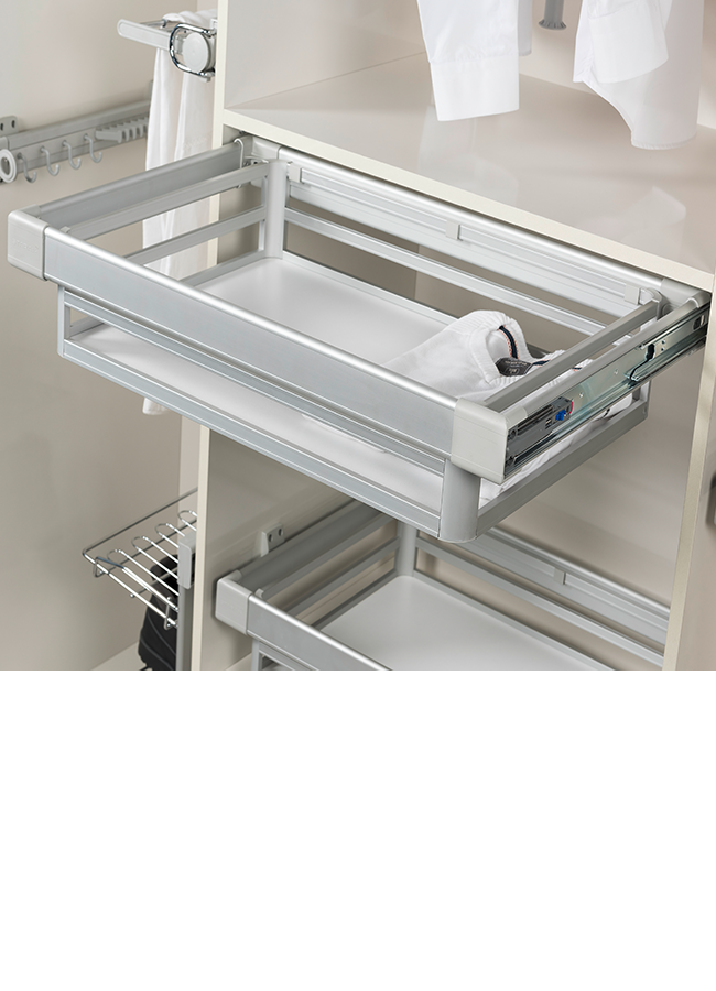Tiroir porte-vêtement aluminium fixation latérale 90cm Starax S-6238