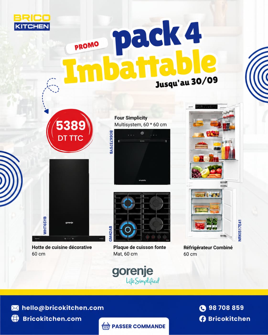 Pack Gorenje 1 - Électroménager cuisine - 5389 DT TTC